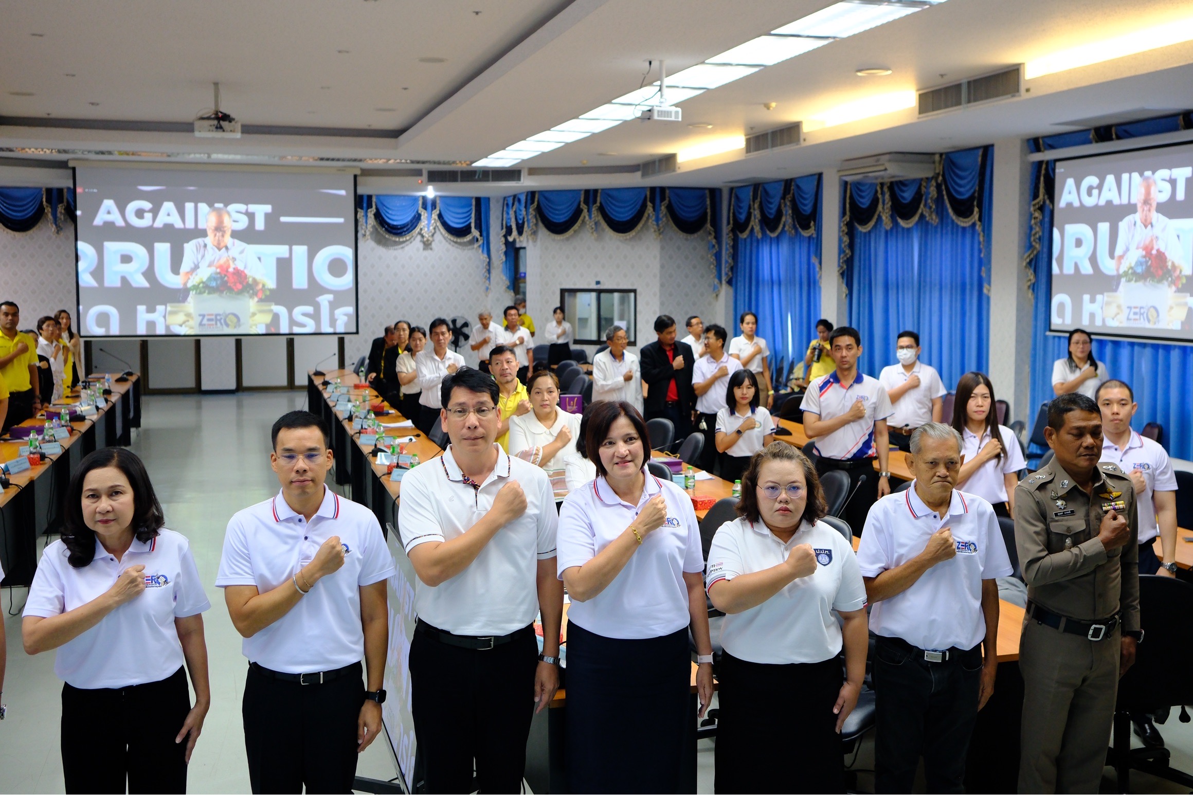 พช.สมุทรสงคราม ร่วมพิธีประกาศเจตจำนงในการต่อต้านการทุจริต ในวันต่อต้านคอร์รัปชันสากล (ประเทศไทย) ประจำปี 2567