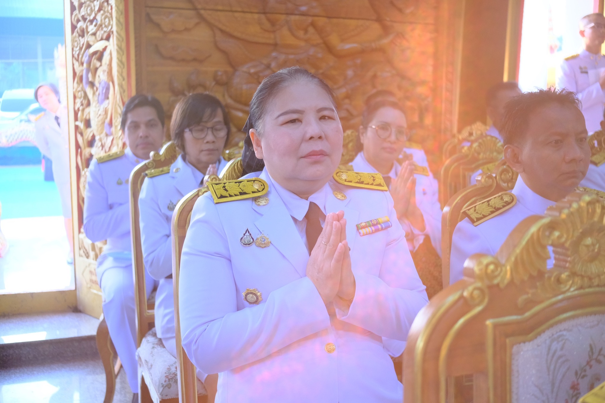 พช.สมุทรสงคราม ร่วมพิธีเจริญพระพุทธมนต์และพิธีทำบุญตักบาตรเฉลิมพระเกียรติสมเด็จพระเจ้าลูกเธอ เจ้าฟ้าสิริวัณณวรี นารีรัตนราชกัญญา เนื่องในโอกาสวันคล้ายวันประสูติ 8 มกราคม
