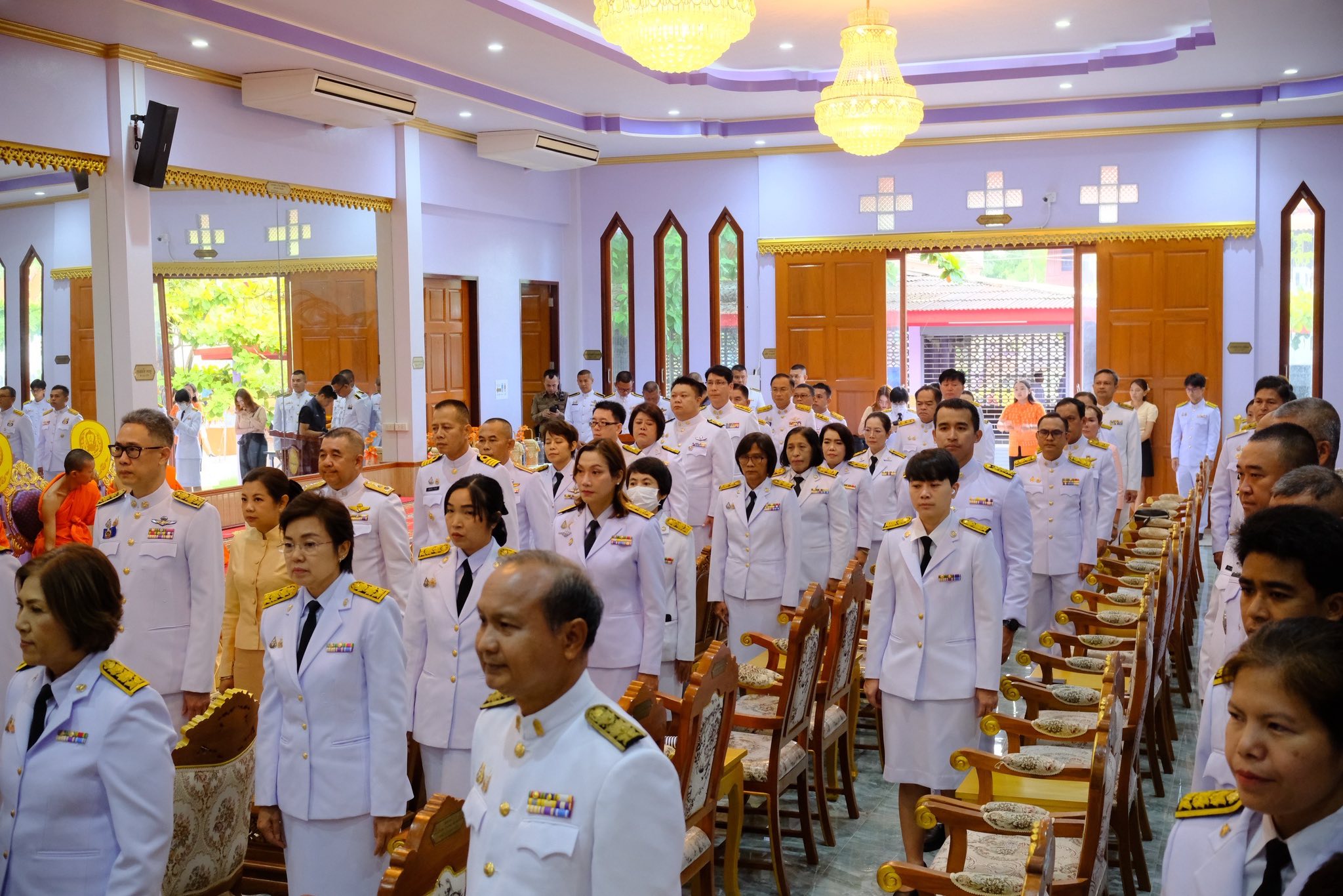พช.สมุทรสงคราม ร่วมพิธีเจริญพระพุทธมนต์และพิธีทำบุญตักบาตรเฉลิมพระเกียรติสมเด็จพระเจ้าน้องนางเธอ เจ้าฟ้าจุฬาภรณวลัยลักษณ์ อัครราชกุมารี กรมพระศรีสวางควัฒน วรขัตติยราชนารี เนื่องในโอกาสวันคล้ายวันประสูติ 4 กรกฎาคม
