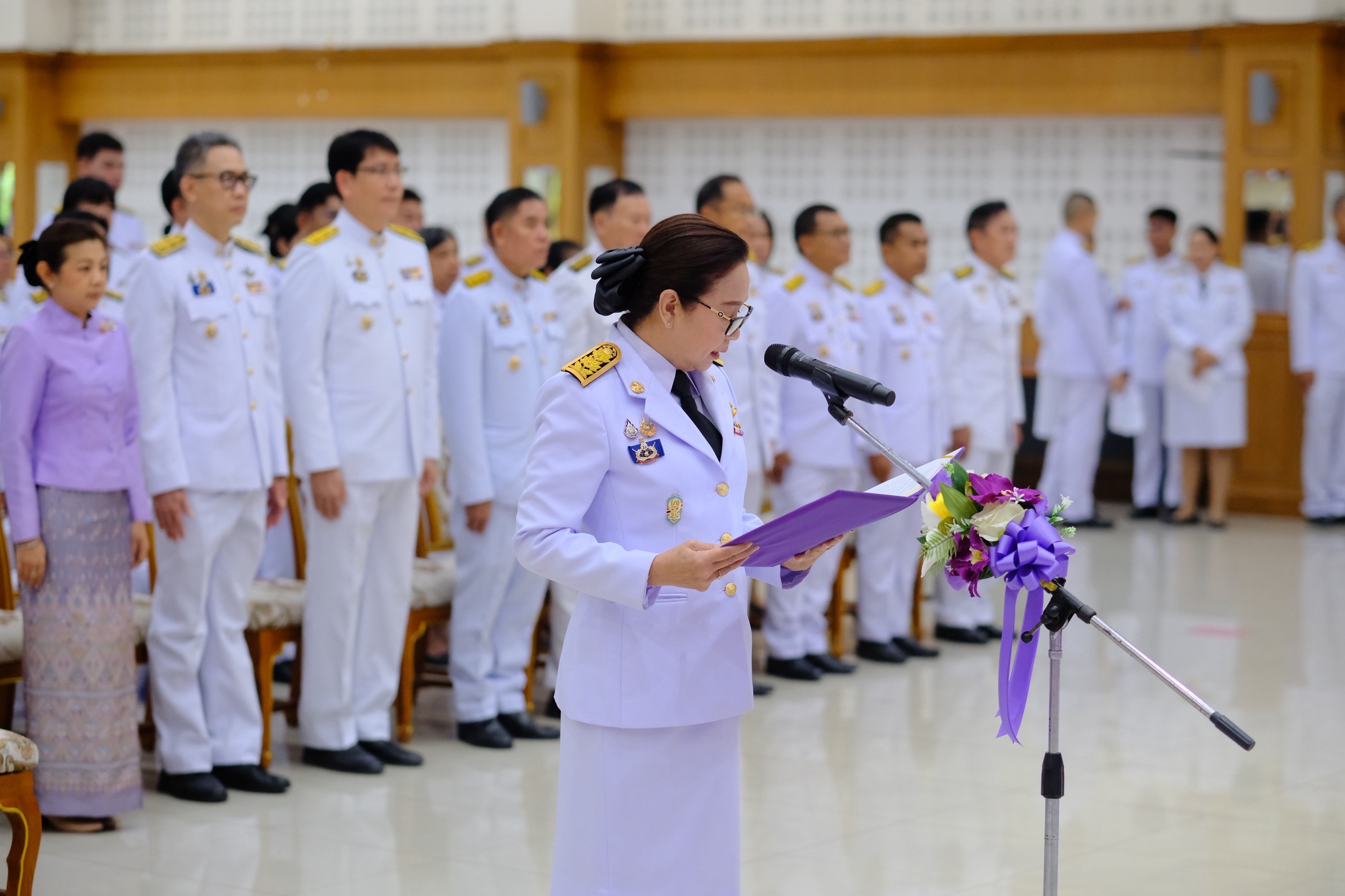 พช.สมุทรสงคราม ร่วมพิธีทำบุญตักบาตรถวายพระราชกุศลและพิธีถวายพระพรชัยมงคล เนื่องในโอกาสวันคล้ายวันประสูติพระเจ้าวรวงศ์เธอ พระองค์เจ้าโสมสวลี กรมหมื่นสุทธนารีนาถ
